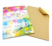 Evergreen Goods A4 100 Sheets Kraft Matt Self Adhesive Sticker Paper | Printable Labels for Inkjet & Laser Printers | Customizable for Crafts Stickers Address Labels | Cricut & Silhouette Compatible