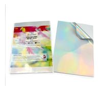 Evergreen Goods A4 Holographic Silver Printable Vinyl - Inkjet & Laser Compatible, Waterproof, Glossy, Perfect for Cricut & Silhouette Cutters, Stunning Designs, 100 Sheets