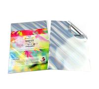 Evergreen Goods A4 Holographic Silver Vinyl Self Adhesive Sticky Back, Tilted Pattern, Inkjet and Laser Printable (50)