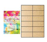 Evergreen Goods A4 Precut Kraft Matte Self Adhesive Paper | Inkjet & Laser Printable | Strong Sticky Back Multi Purpose Printing Labels | 2x6, 12 per A4: 360 Labels in Total | 30 Sheets