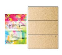 Evergreen Goods A4 Precut Kraft Matte Self Adhesive Paper | Inkjet & Laser Printable | Strong Sticky Back Multi Purpose Printing Labels | 1x3, 3 per A4: 90 Labels in Total | 30 Sheets