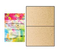 Evergreen Goods A4 Precut Kraft Matte Self Adhesive Paper | Inkjet & Laser Printable | Strong Sticky Back Multi Purpose Printing Labels | 1x2, 2 per A4: 60 Labels in Total | 30 Sheets