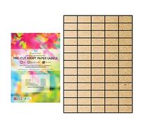 Evergreen Goods A4 Precut Kraft Matte Self Adhesive Paper | Inkjet & Laser Printable | Strong Sticky Back Multi Purpose Printing Labels | 5x13, 65 per A4: 1,950 Labels in Total | 30 Sheets