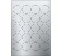 Evergreen Goods A4 Round Precut Sticker Labels - Waterproof Matte Silver | 45mm (20 Labels per Sheet, 200 in Total) 10 Sheets | Inkjet Laser Printable Sticky-Back Self Adhesive Circular Circle Vinyl