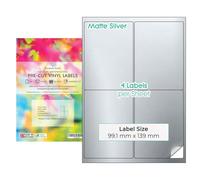 Evergreen Goods A4 Silver Precut Multi Sticker Labels | 10 Sheets