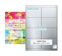 Evergreen Goods A4 Silver Precut Sticker Labels | 10 Sheets