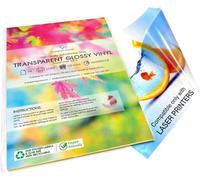 Evergreen Goods A4 Transparent Glossy Self-Adhesive Vinyl | 20 Sheets | Laser Printer Compatible | Waterproof Glossy Finish Stickers | Sticky Back | Ideal for Home, Office, Crafting & Labeling
