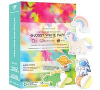 Evergreen Goods A4 White Glossy Self-Adhesive Sticker Paper | 100 Sheets | Inkjet & Laser Printable | A4 210x297mm | Strong Sticky Back | Make Your Own Stickers, Product Labels