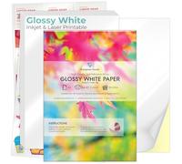 Evergreen Goods A4 White Glossy Self-Adhesive Sticker Paper | 50 Sheets
