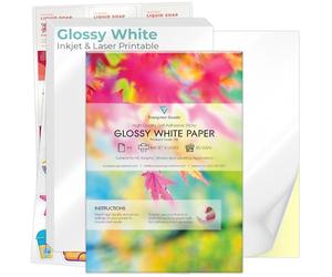 Evergreen Goods A4 White Glossy Self-Adhesive Sticker Paper | 50 Sheets | Inkjet/Laser Printable | Cutting Machine Compatible | Sticky Back Label | Ideal for Sticker Making, Home Organisation