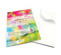 Evergreen Goods A4 White Matte Self-Adhesive Vinyl Sticker | 100 Sheets | Waterproof & Printable | Compatible with Cutting Machines | Sticky Back | Customisable Sticker Labels