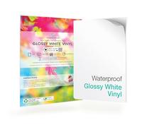 Evergreen Goods A4 White Self-Adhesive Vinyl Sticker Paper | 20 Sheets | Glossy Waterproof | Inkjet & Laser Printers | Printable | Sticky Back | Customisable Labels & Sticker Printing