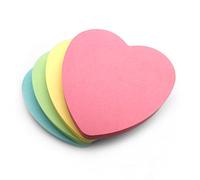 Evergreen Goods Heart Shaped Sticky Post Notes | Removable Adhesive Assorted Colours (Yellow, Pink, Blue, Green) | 100 Sheets per pad - 76x76mm (3"x3") (4 Pads, Pastel Hearts)