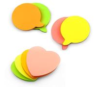 Evergreen Goods Heart & Speech Bubble Shaped Sticky Notes | Neon Bright Coloured 76x76mm | 8 Pads (4 Heart + 4 Bubble) of 100 Sheets | Removable Self-Adhesive Note Pads for Reminders & Memos