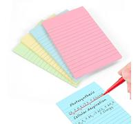 Evergreen Goods Large Pastel Lined Sticky Notes | 4 Pads, 400 Ruled Sheets