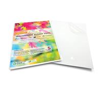 Evergreen Goods Ltd 10 Sheets A4 Glossy Transparent Waterproof Self Adhesive Vinyl Sticker Paper | Inkjet and Laser Printers Printing Paper | Perfect A4 Paper for Product Labels, Jars, Bottles & More