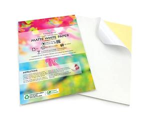 Evergreen Goods Ltd 50 Sheets A4 White Self Adhesive Matte Sticker Paper | Durable Photo Paper for Inkjet and Laser Printers | Sticky Back Printing Sheets Perfect for Customisable Universal Labels