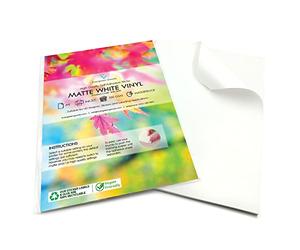Evergreen Goods Matte White Vinyl Sticker Label | 20 A4 Sheets, Waterproof, Printable | Self Adhesive, Compatible with Cricut & Silhouette