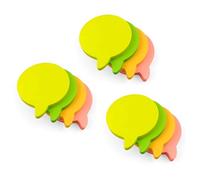 Evergreen Goods Neon Speech Bubbles Sticky Post Notes | Removable Adhesive Assorted Colours (Yellow, Peach, Orange, Green) | 100 Sheets Per Pad - 76x76mm (3"x3") (12 Pads, Neon Speech Bubbles)