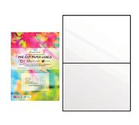 Evergreen Goods Precut Glossy White Sticky Back Address Shipping Labels | Strong Self Adhesive Mailing Printing Paper | Inkjet & Laser Printable | 1x2, 2 per A4: 60 Labels in Total | 30 Sheets