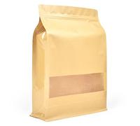 Evergreen Goods Re-usable Foil Lined Zip-Lock Grip Stand-able Re-Sealable Brown Kraft Food Grade Bags Paper Stand-Up Pouch Packing Bag (50, 200x300 mm)