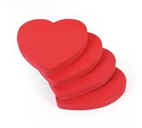 Evergreen Goods Red Heart Shaped Sticky Notes | Valentine's Gift | 4 Pads x 100 Sheets (400 Total) | 76x76mm | Removable Adhesive | Office, Home & Classroom