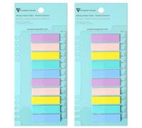 Evergreen Goods Sticky Index Tabs 44 x 12mm, 10 Colours | 2 Pack 400 Sheets