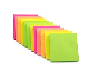 Evergreen Goods Sticky Notes Set - 1200 Sheets in Vibrant Neon Colours - 76x76mm (3"x3") Square Self-Stick Pads - Removable Adhesive Memo Pads for Home, Office & School Use
