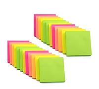 Evergreen Goods Sticky Notes Set - 2400 Sheets in Vibrant Neon Colours - 76x76mm (3"x3") Square Self-Stick Pads - Removable Adhesive Memo Pads for Home, Office & School Use
