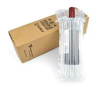 Evergreen Goods 10 Wine and Spirit Bottle Box with Inflatable Air Column Cushion Bag | Protective Bottle Bag with Cardboard Box for Safe Transportation of Glass Bottle (Box and Bag for 1 Bottle)