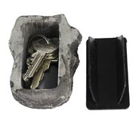 Evergreen Labs Stone With Secret Compartment, Fake but Feels and Looks Like Real, Key Safe, Hide Your Spare Key Outside, Stone Hiding Place, Gray, Large Version