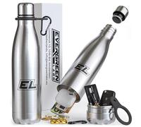 Evergreen Labs Water Bottle with Secret Compartment - Secret Hiding Valuables - Stainless Steel Thermos Flask (30.5 cm) with Large Hiding Place (7 x 7 cm) for Money, Keys & Jewellery - Silver