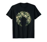 Evergreen Leafy Wreath Rustic Botanical Crown T-Shirt