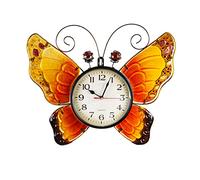 Evergreen Metal and Glass Shaped Wall Clock, Butterfly