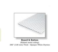 Evergreen Styrene 4542 1 x .075" (1.9mm) Spacing 6"x12"x .040" 'Board & Batten'