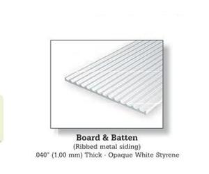 Evergreen Styrene 4544 1 x 1.25" (3.2mm) Spacing 6"x12"x .040" 'Board & Batten'