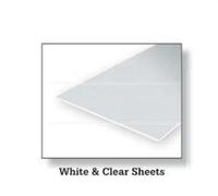 Evergreen Styrene White Sheet 1 x 0.080" (2.0mm) Thick x 6" W x 12" L RM48Post
