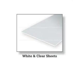Evergreen Styrene White Sheet 1 x 0.080" (2.0mm) Thick x 6" W x 12" L RM48Post
