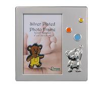 Evergreen Tarnish Resistant Silver Plated Baby Photo/Picture Frame with Bubbles, 4x6 inch