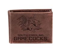 Evergreen Team Sports America NCAA University of South Carolina Brown Wallet | Bi-Fold | Officially Licensed Stamped Logo | Made of Leather | Money and Card Organizer | Gift Box Included