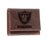 Evergreen Team Sports America NFL Las Vegas Raiders Brown Wallet | Tri-Fold | Officially Licensed Stamped Logo | Made of Leather | Money and Card Organizer | Gift Box Included