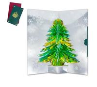 Evergreen Tradition,Embrace the festive spirit with a classic Green 3D Christmas Tree Pop-Up Card, accompanied by an envelope, for a heartfelt Xmas gift that brings joy to all recipients