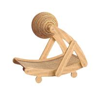 EVERGREEN TREES Luxurious Large Cat Bed with Cat Scratching Board and an Attached Sisal Ball Toy - Perfect for Big Cats (Wood,Extra Large)