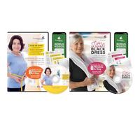 Evergreen Wellness Senior Fitness DVD Bundle - 28 Day Size Down Challenge + Little Black Dress 14 Day Workout - Low Impact Home Exercise DVDs for Women 50-80+