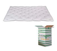 Evergreenweb - Mattress Corrector Latex Double Size 135 x 190 cm High 7 cm Mattress Topper Mattress Topper Filling 100% Feather Effect Anti-Dust Mite Soft Futon Orthopaedic White Lining