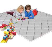 EVERGREENWEB Play Mat for Children and Babies Large 200 x 200 cm Grey Colour Floor Cover Padded Soft Foam Non Allergenic Fabric Floor Mat Foldable Washable