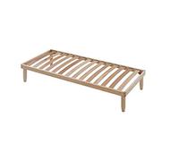 EVERGREENWEB Single Wood Bed Frame 3' x 6'3" Size 90x190 cm with strong Beech Wooden Slats, The Best Orthopedic Bed Base FULLY ASSEMBLED + 4 Legs Beds Mattresses & Pillows 100% ITALIAN