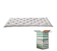 EVERGREENWEB Topper, Latex Mattress, Corrector 7 cm High, Topper For Bed, Mattress Cover Padding 100% Soft Feather Effect, Orthopaedic Futon, White Anti-Mite Lining (90 x 190 cm)