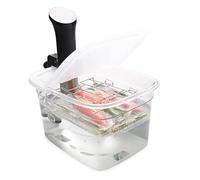 EVERIE Versatile 12-Quart Sous Vide Container with Built-in Rack and Collapsible Hinged Lid Compatible with All Sous Vide Cookers, EVC-1202-TYPP