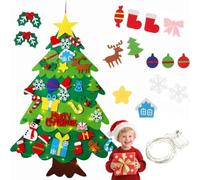 Everized Felt Christmas Tree for for Boys Girls, 2026 New Oversized Montessori Felt Christmas Tree for Toddlers, 3D Felts Xmas Trees with Lights, DIY Holiday Decoration, Wall-Mounted Decor